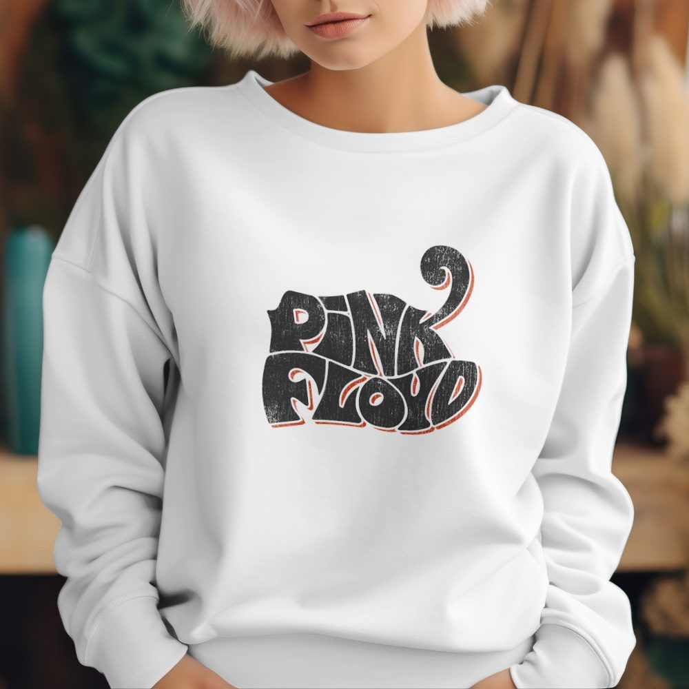 Sweat oversize coton bio Femme Pink Floyd avec un design de Pink Floyd Wavy Used noir