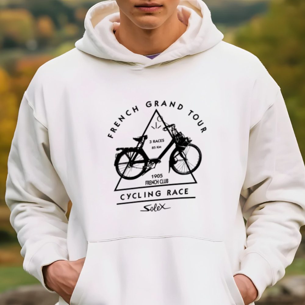 Sweat-shirt à capuche Homme Solex avec un design de Solex French Grand Tour noir