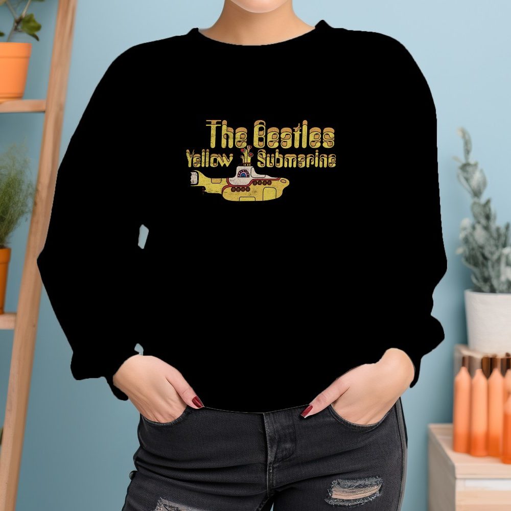 Sweat oversize coton bio Femme The Beatles avec un design de The Beatles Yellow Submarine