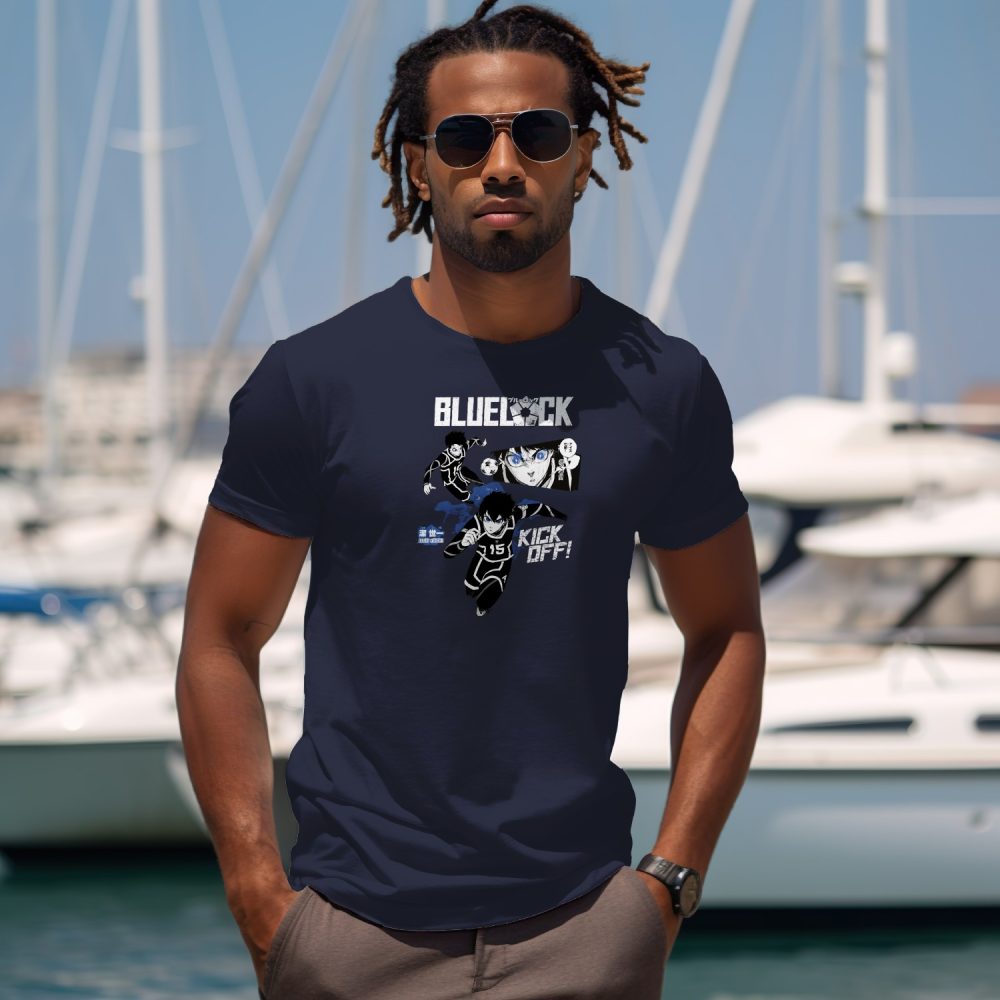 T-shirt Homme Bluelock avec un design de Bluelock Kick Off blanc