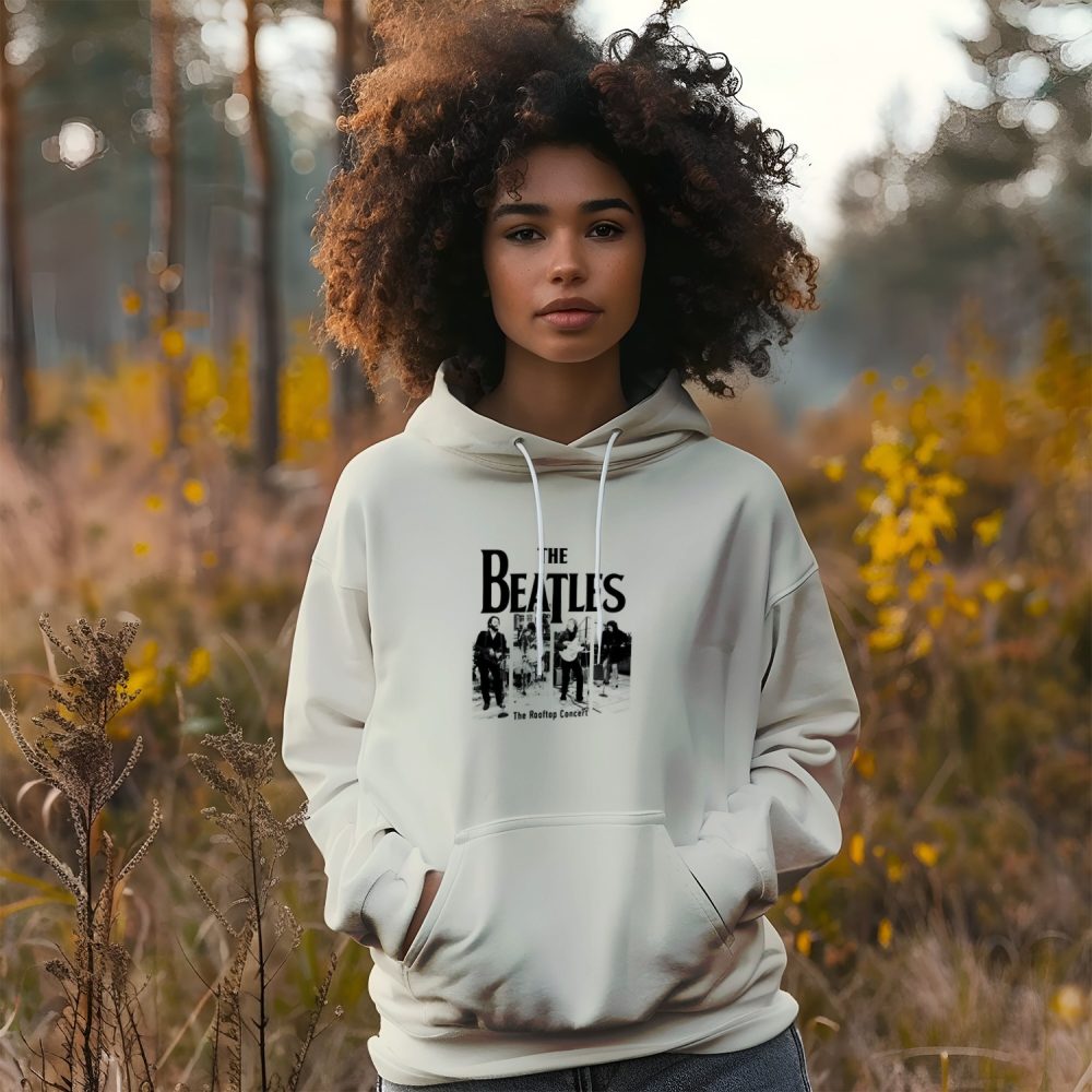 Sweat-shirt à capuche Femme The Beatles avec un design de The Beatles Live noir