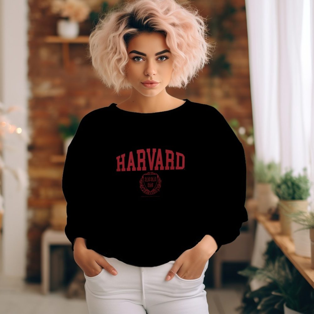 Sweat oversize coton bio Femme Harvard avec un design de Harvard Écusson rouge