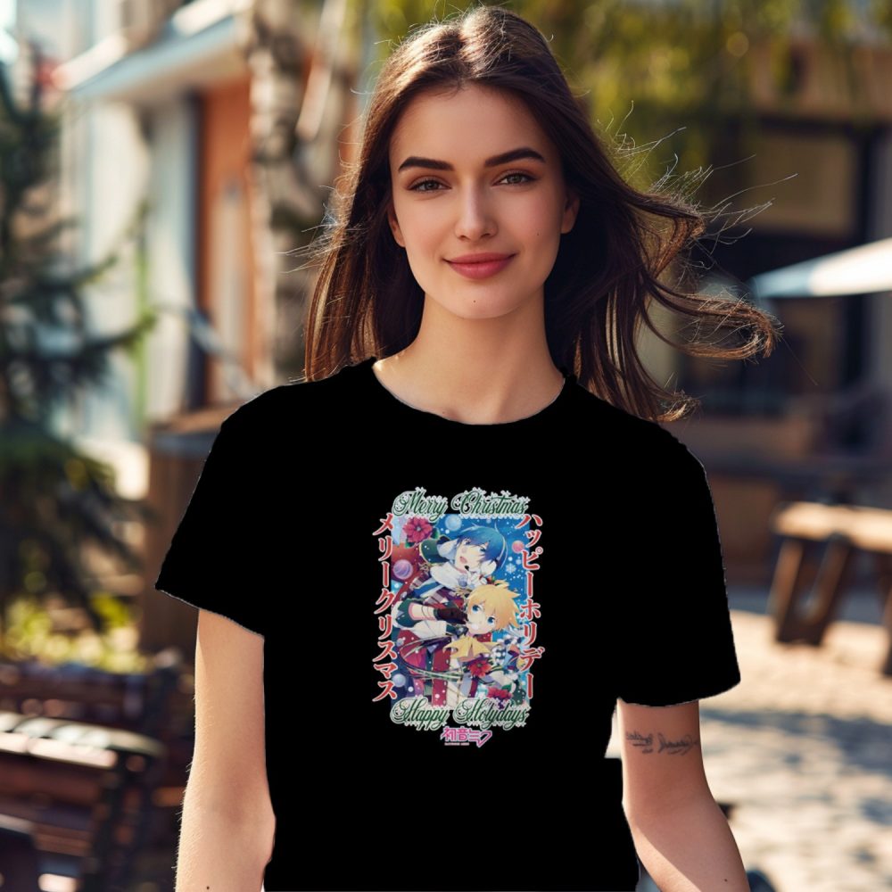 T-shirt Femme Hatsune Miku avec un design de Hatsune Miku Christmas Holidays