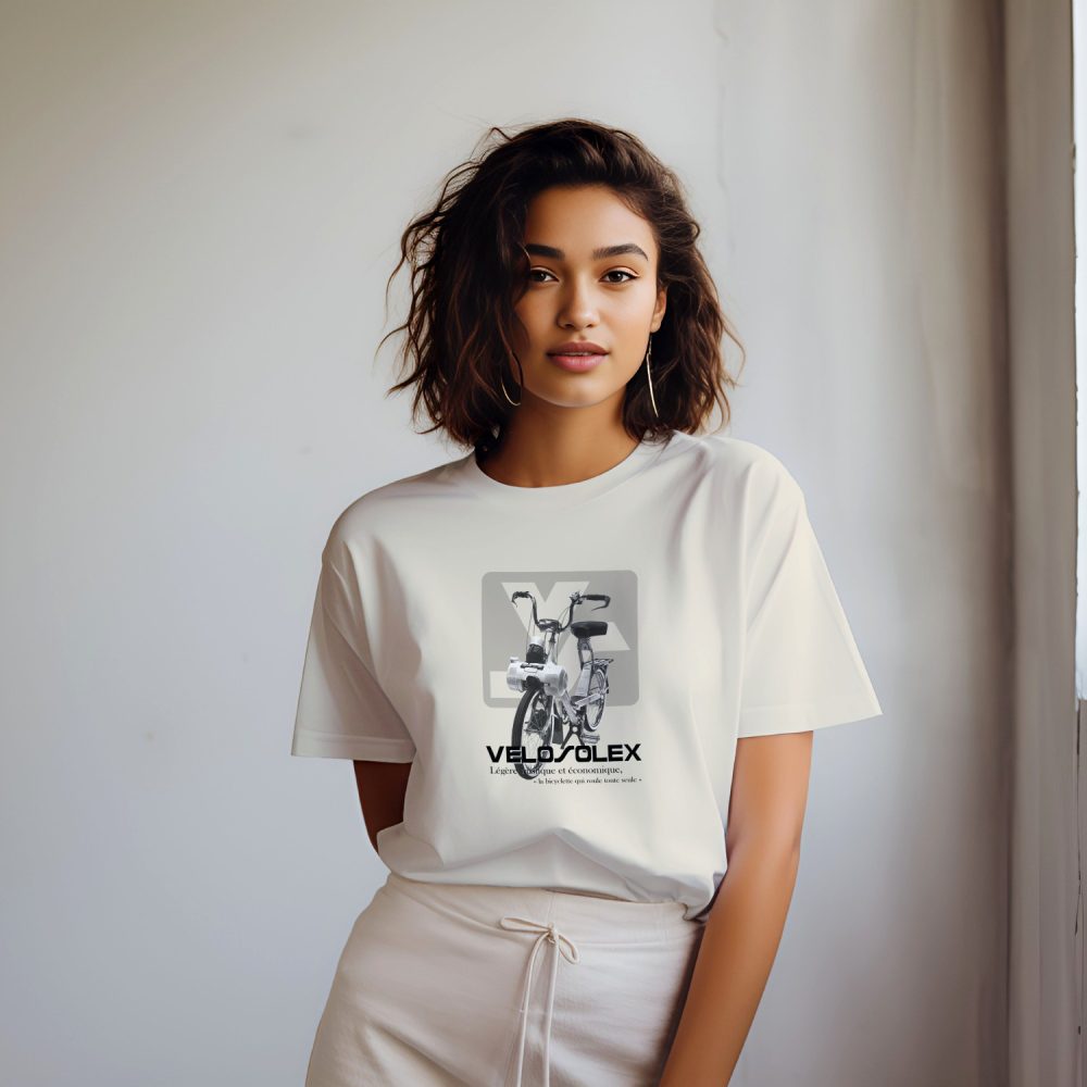 T-shirt bio oversize Femme Solex avec un design de Solex Vélo