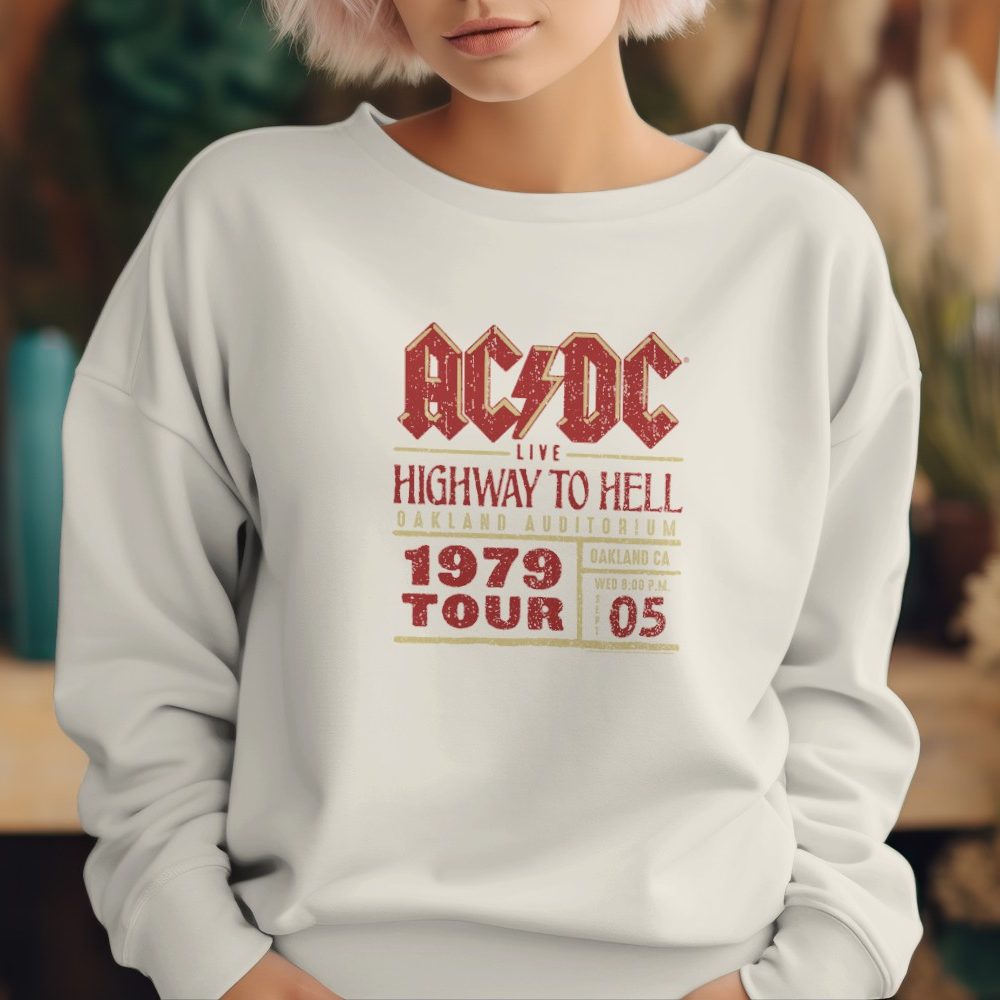 Sweat oversize coton bio femme ACDC avec un design de ACDC Highway to Hell