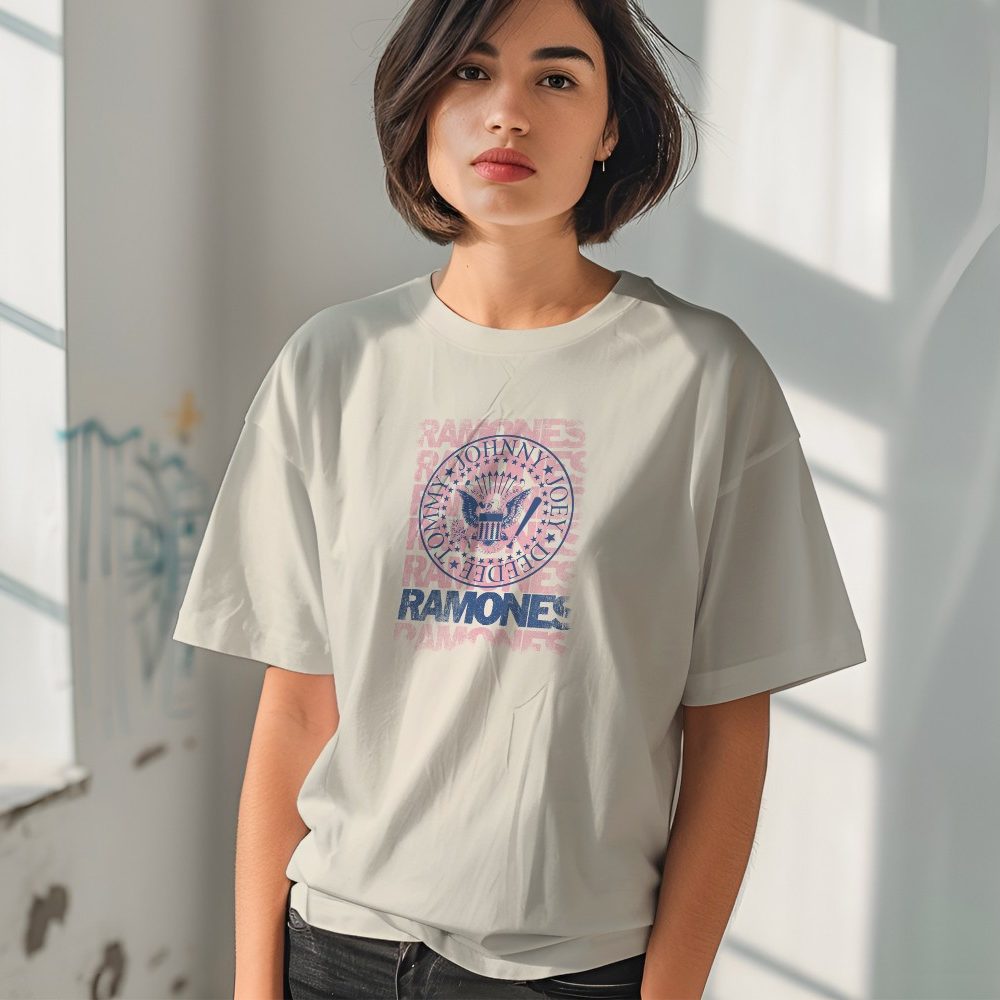 T-shirt bio oversize Femme Ramones avec un design de Ramones Pink Listing
