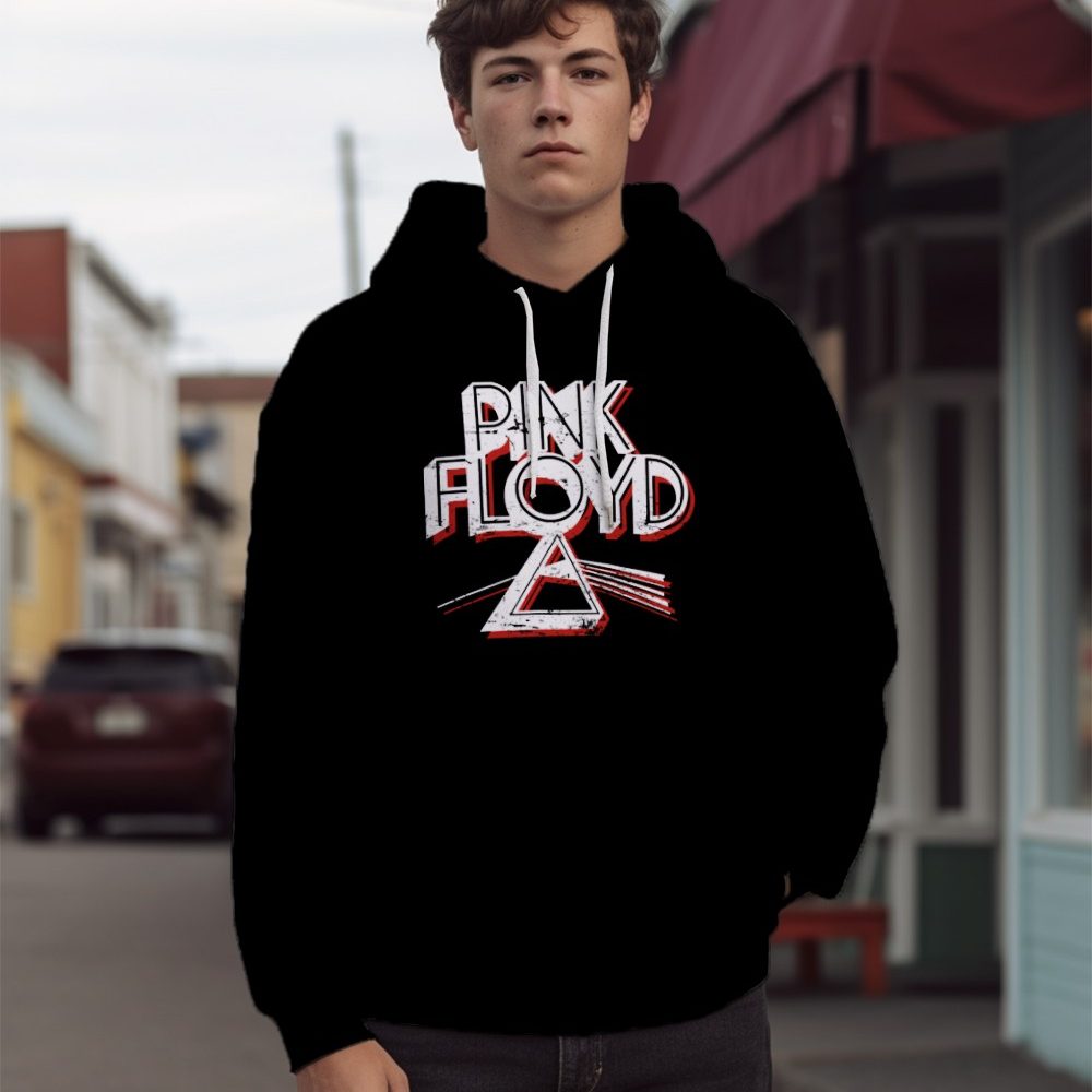 Sweat-shirt à capuche Homme Pink Floyd avec un design de Pink Floyd Triangle blanc