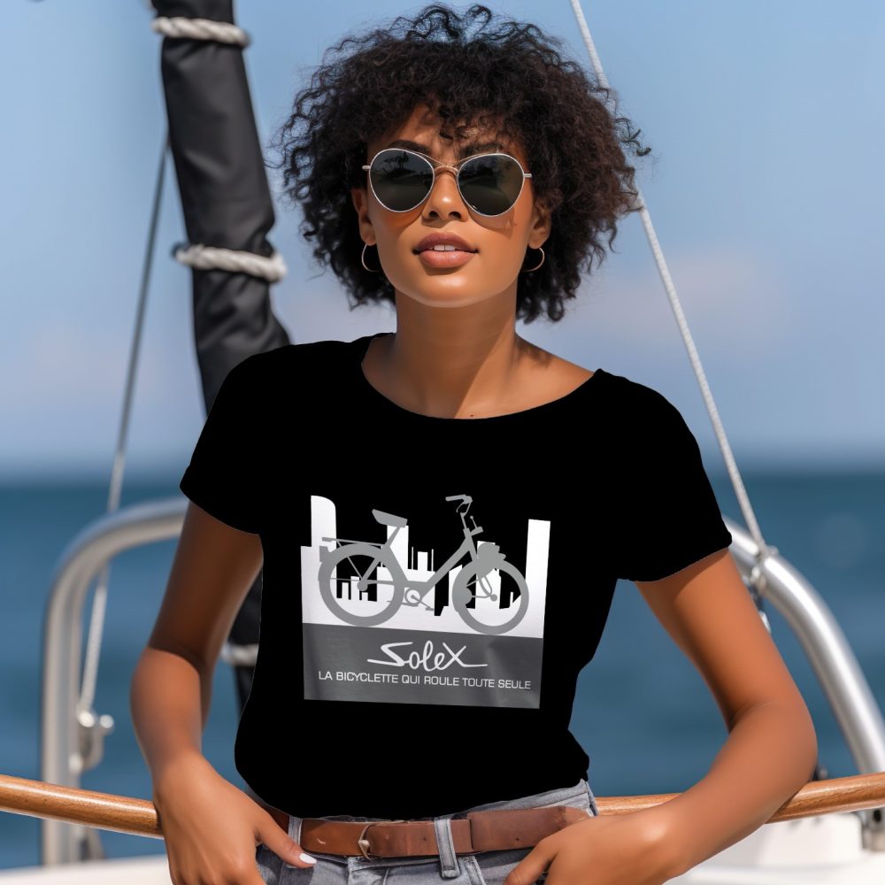 T-shirt Femme Solex avec un design de Solex Silhouette gris