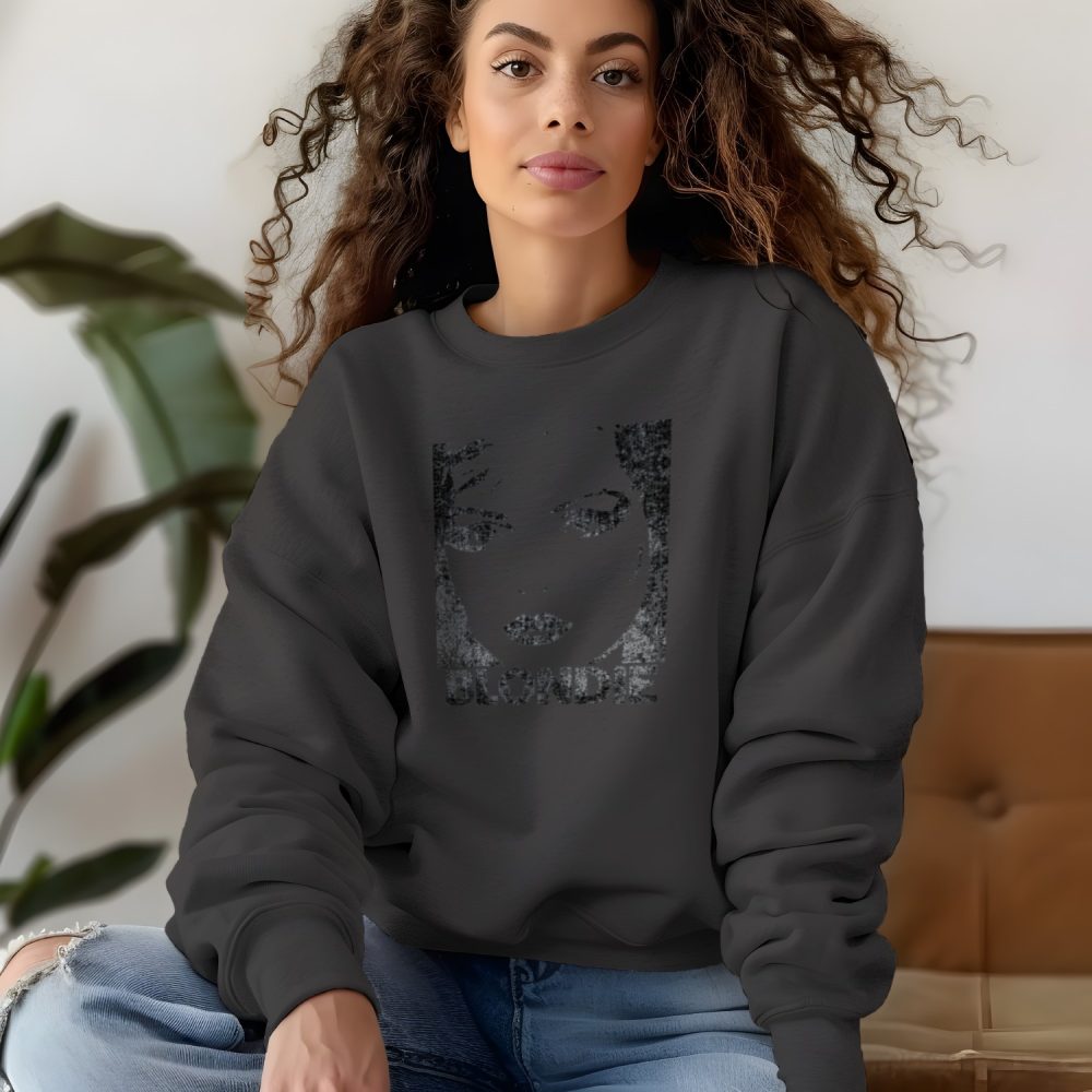 Sweat oversize coton bio Femme Blondie avec un design de Blondie Visage noir