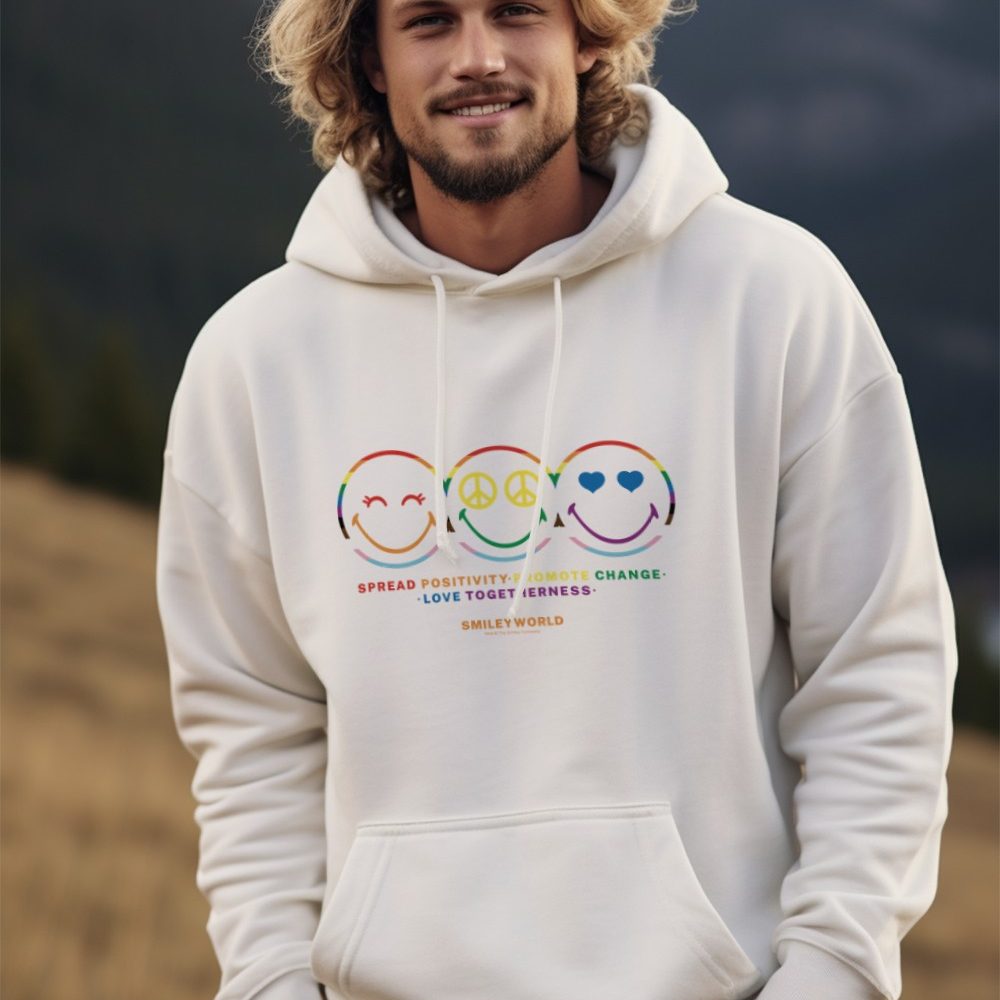 Sweat-shirt à capuche homme Smiley World avec un design de Smiley World Spread Positivity