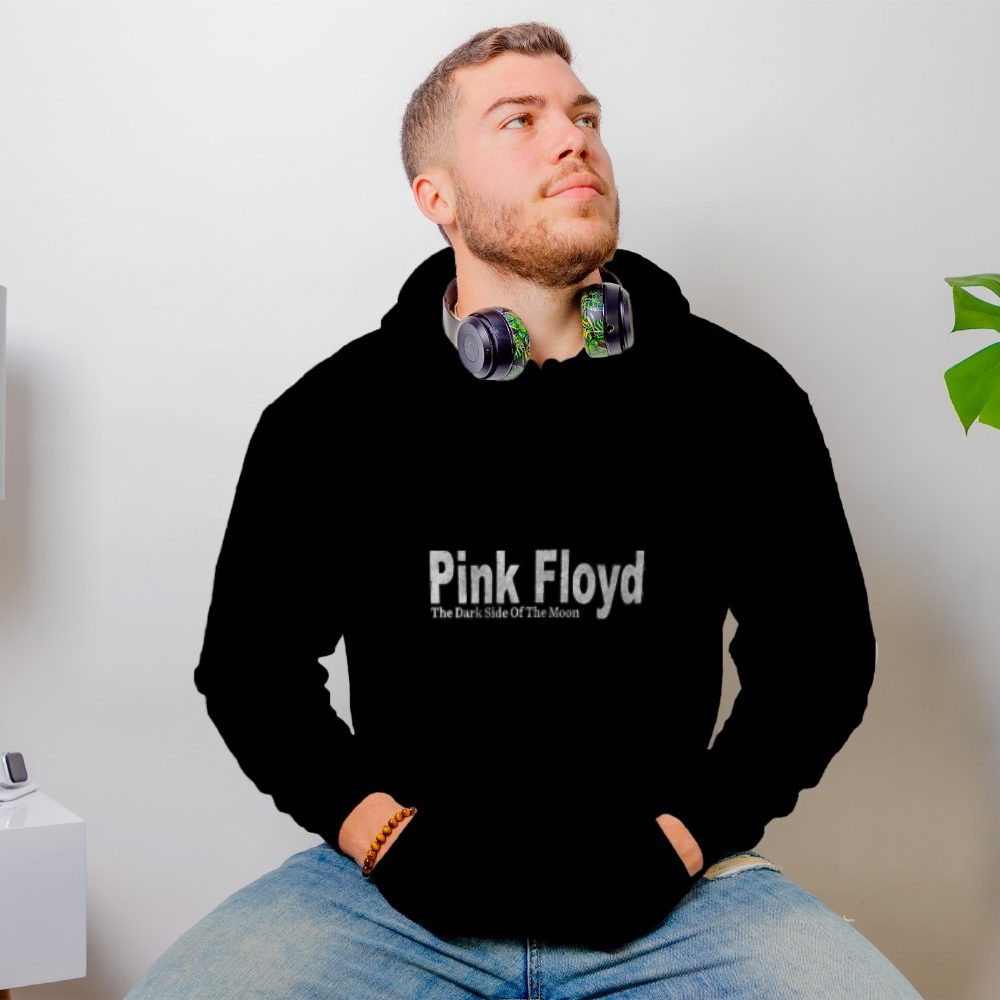Sweat-shirt à capuche Homme Pink Floyd avec un design de Pink Floyd Dark Side Of The Moon blanc