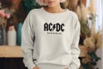 Sweat oversize coton bio Femme ACDC avec un design de ACDC Black in Back