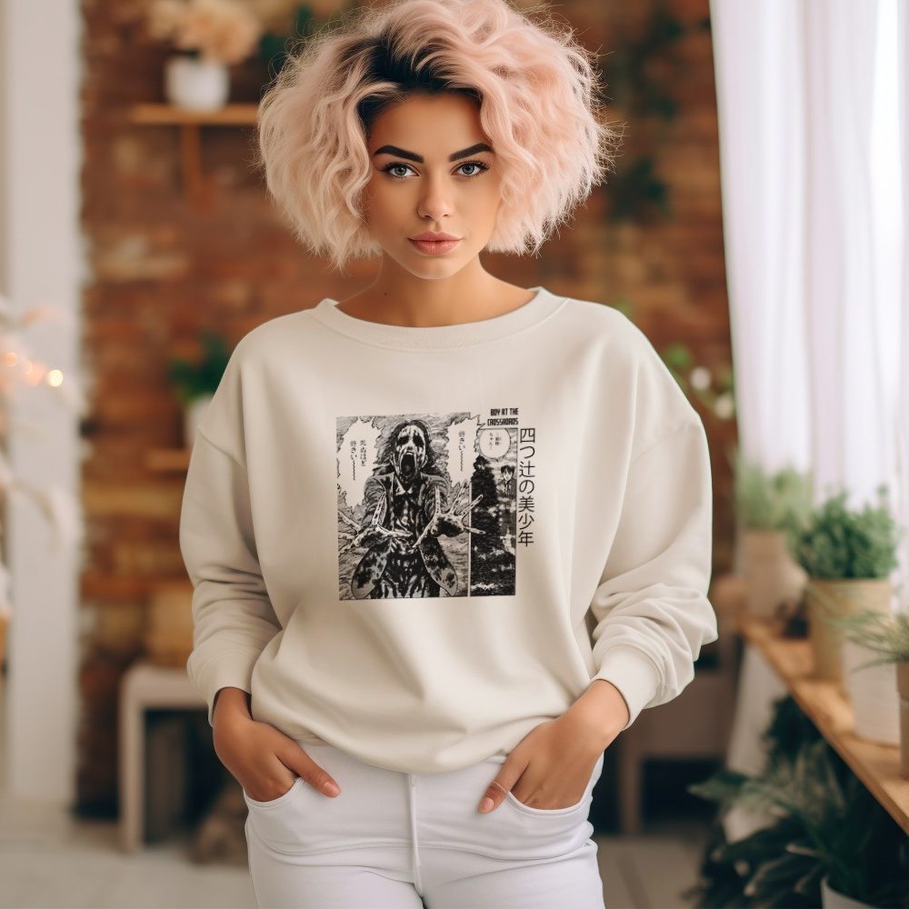 Sweat oversize coton bio Femme Junji Ito Collection avec un design de Junji Ito Collection Crossroads