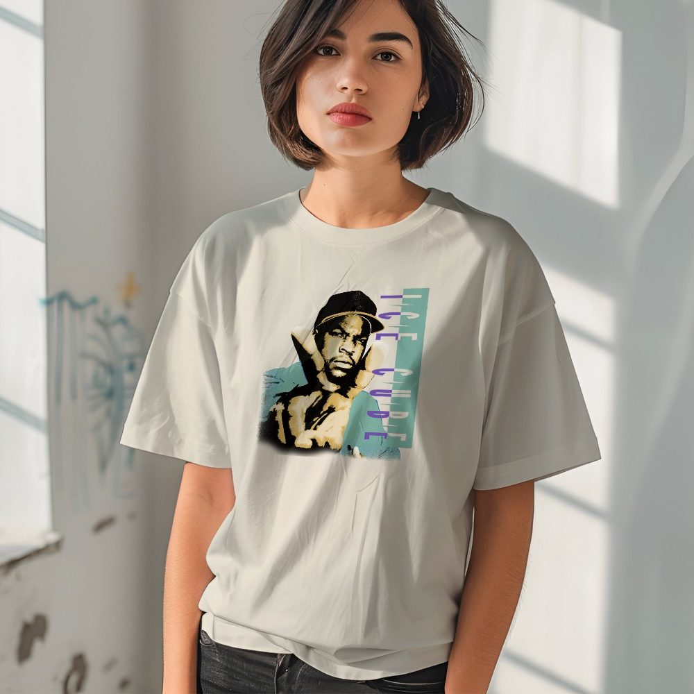 T-shirt oversize coton bio femme Ice Cube avec un design de Ice Cube Peace color