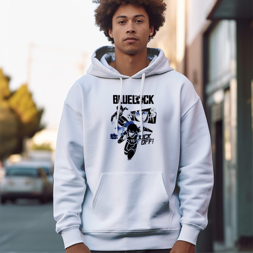 Sweat-shirt à capuche Homme Bluelock avec un design de Bluelock Kick Off noir