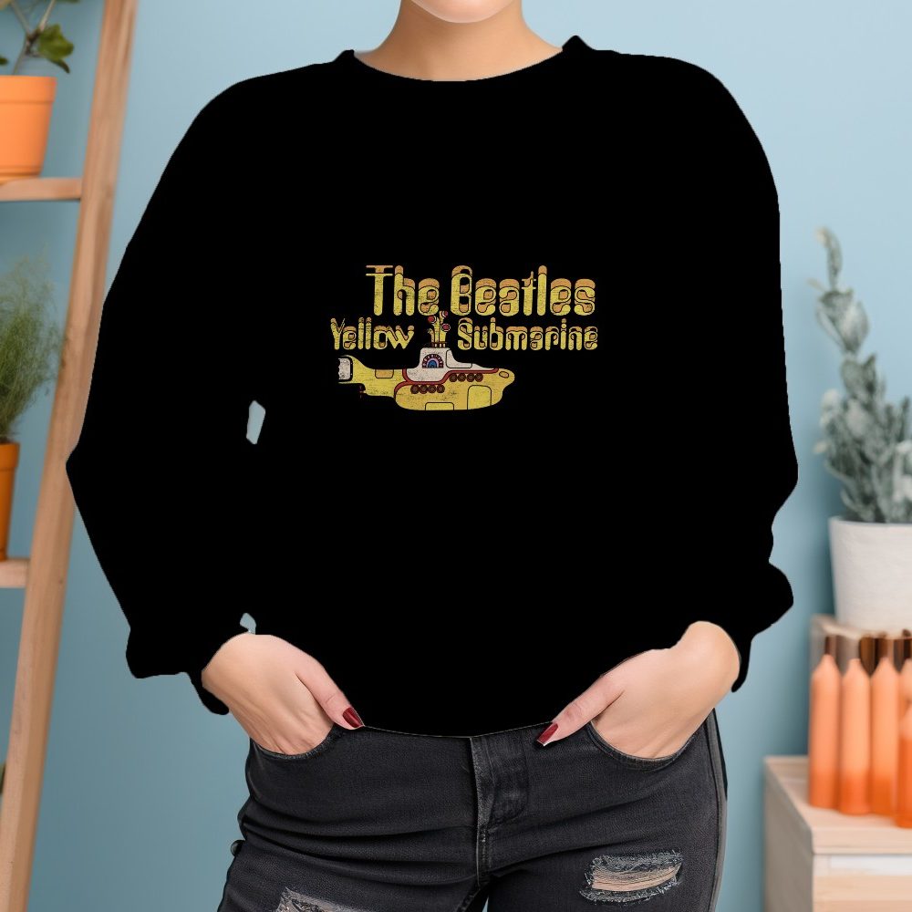 Sweat oversize coton bio Femme The Beatles avec un design de The Beatles Yellow Submarine