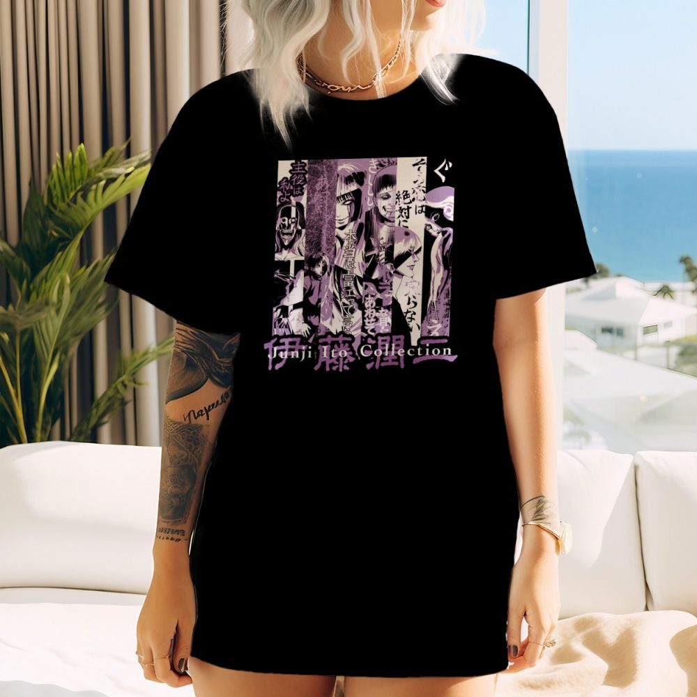 T-shirt oversize coton bio Femme Junji Ito Collection avec un design de Junji Ito Collection Purple