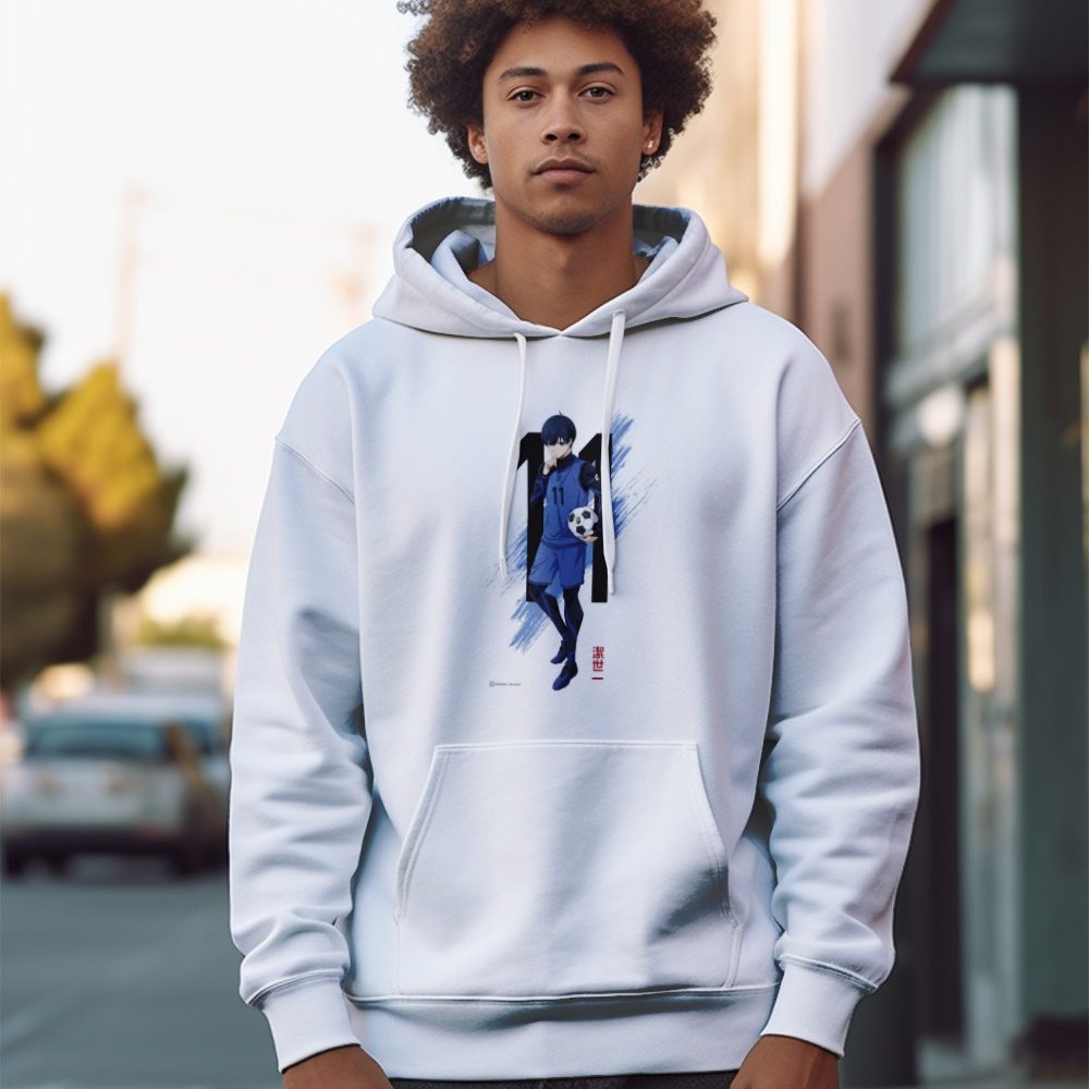 Sweat-shirt à capuche Homme Bluelock avec un design de Bluelock 11 noir