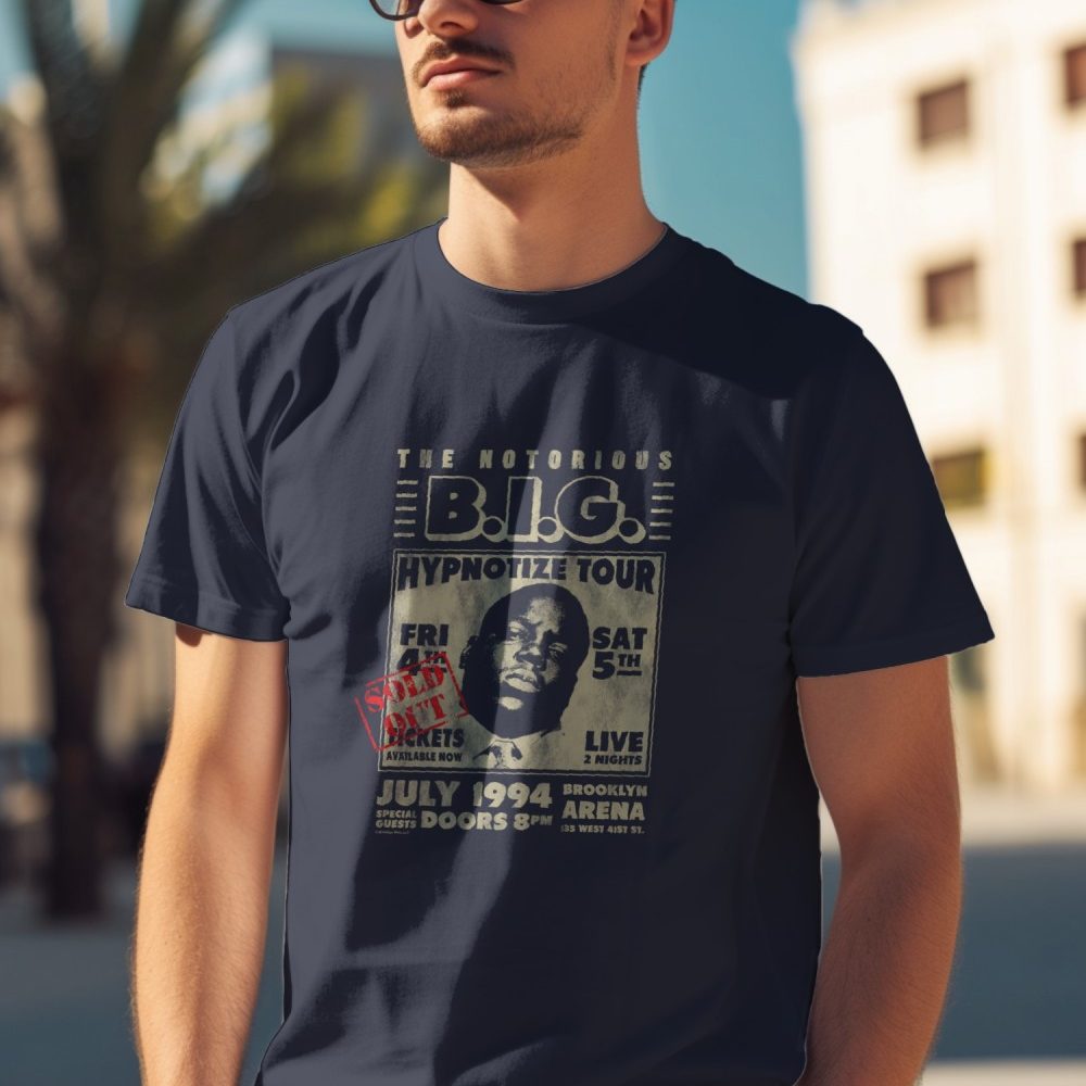 T-shirt Homme The Notorious B.I.G. avec un design de The Notorious B.I.G. Hypnotize Tour beige